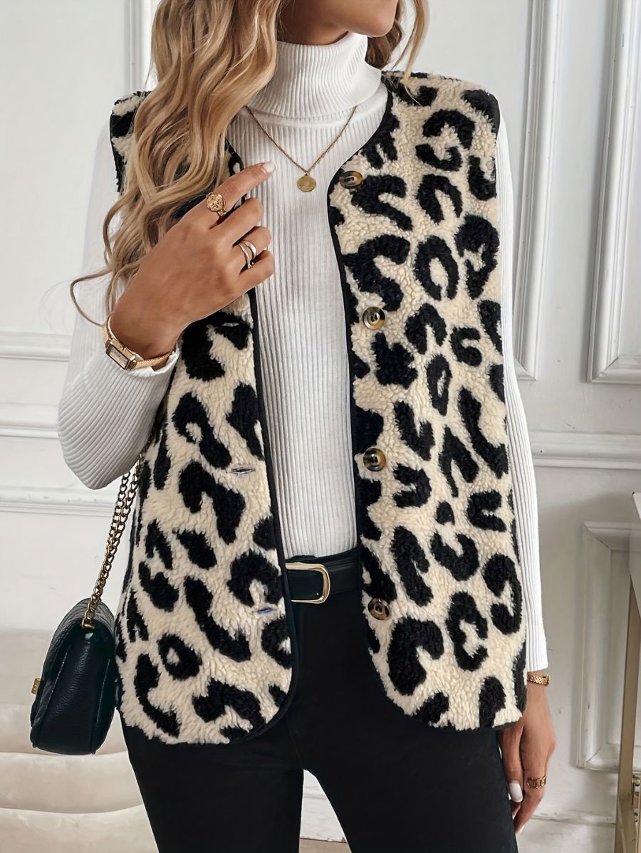 CAMPERA CON ESTAMPADO LEOPARDO SIN MANGAS Campera 03 ZAPRINI S 