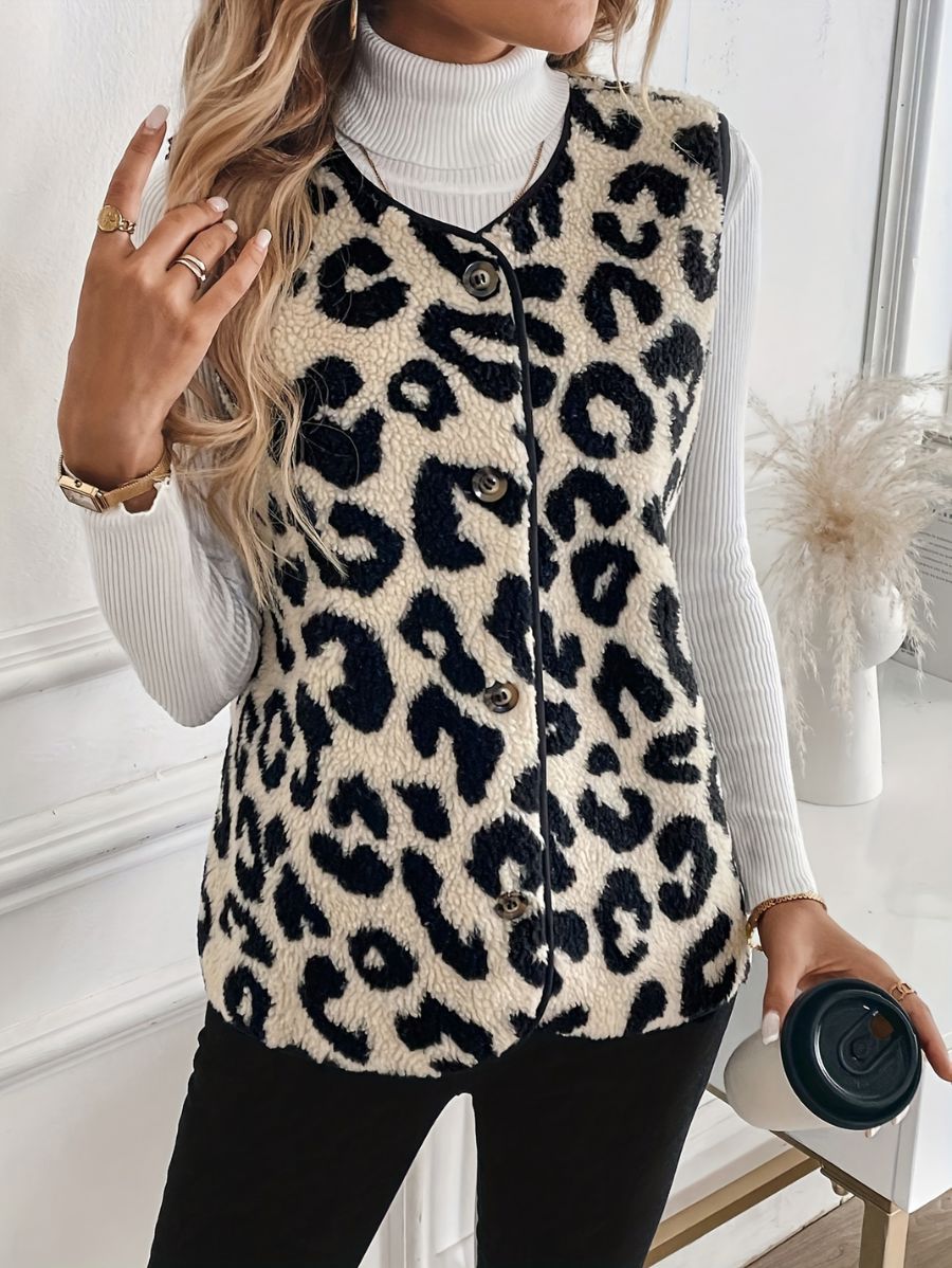 CAMPERA CON ESTAMPADO LEOPARDO SIN MANGAS Campera 03 ZAPRINI 