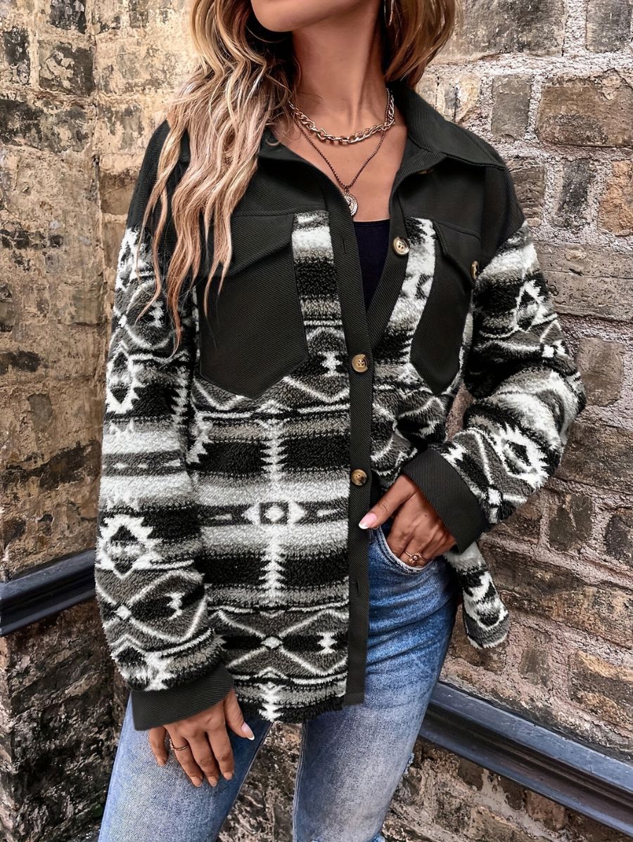 CAMPERA CON ESTAMPADO Y BOLSILLOS Campera 17 ZAPRINI Negro S 