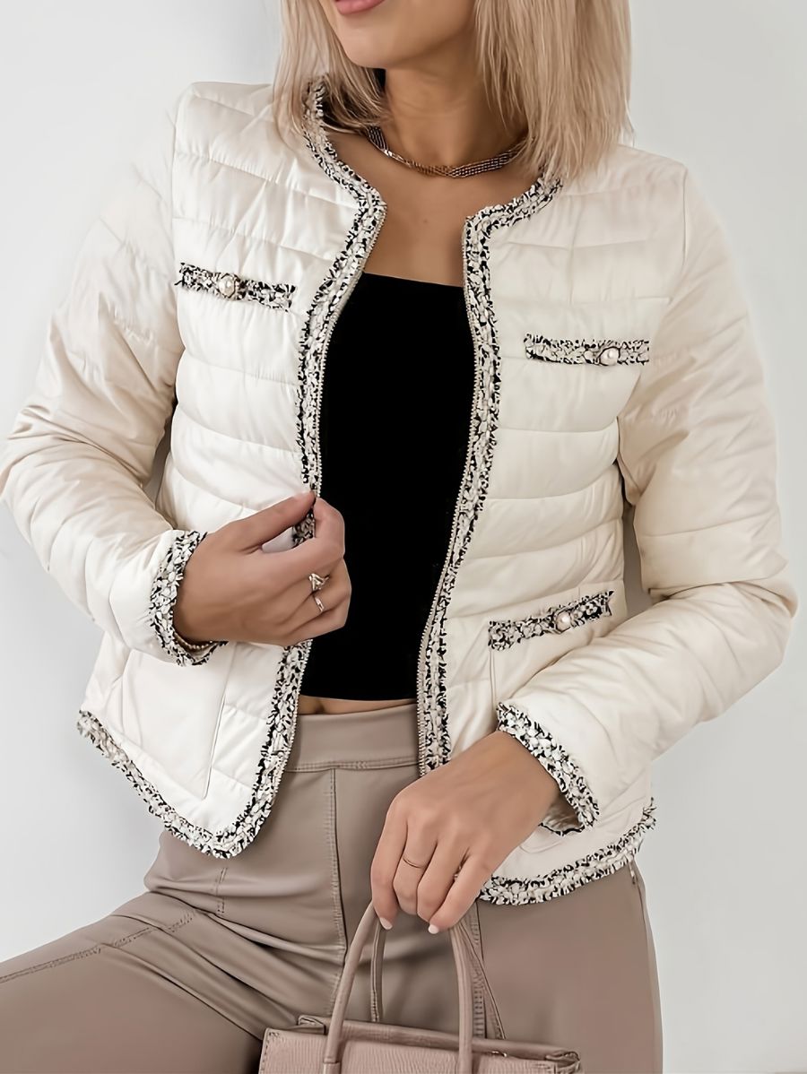 CAMPERA CON RIBETE Y BOTONES DE PERLAS Campera 38 ZAPRINI S 
