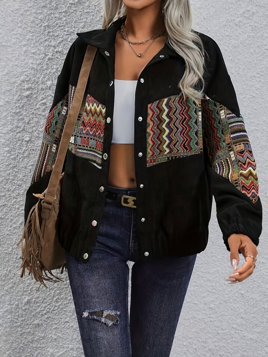 CAMPERA DE PANA CON ESTAMPADO Campera 22 ZAPRINI 