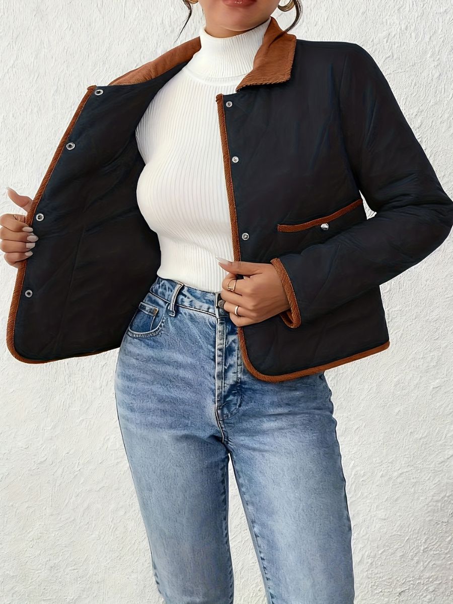 CAMPERA EN DOS TONOS CON BOLSILLOS Campera 37 ZAPRINI 