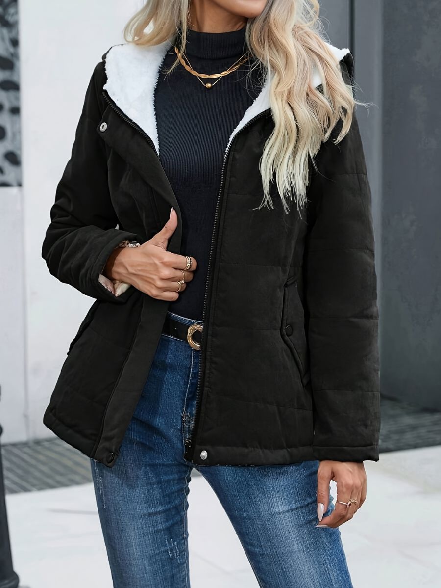 CAMPERA FORRADA CON CAPUCHA Campera 10 ZAPRINI Negro S 