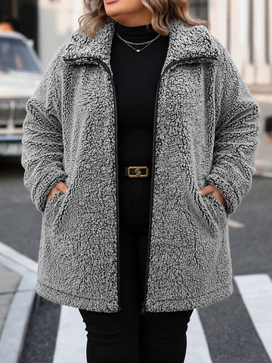 CAMPERA LARGA AFELPADA PLUS SIZE Campera Plus Size 06 ZAPRINI 1XL 