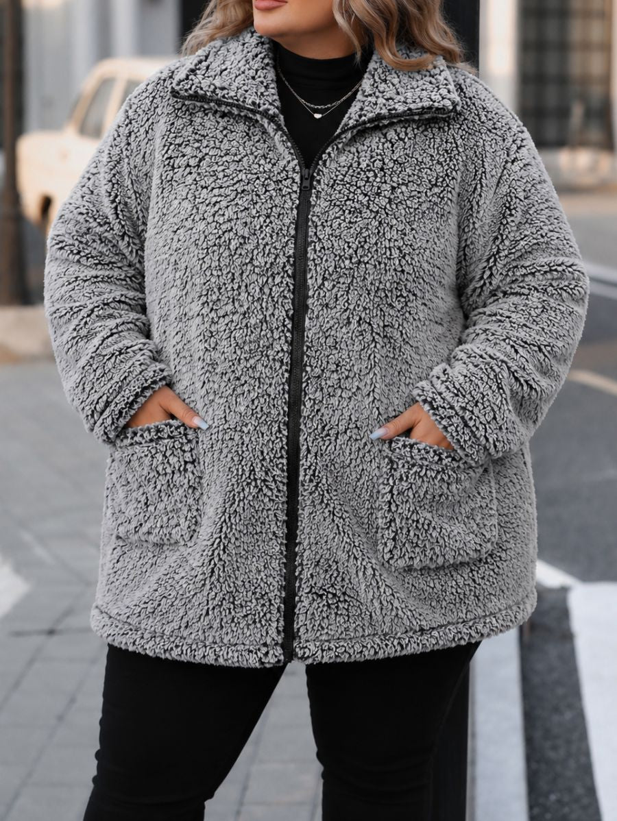CAMPERA LARGA AFELPADA PLUS SIZE Campera Plus Size 06 ZAPRINI 