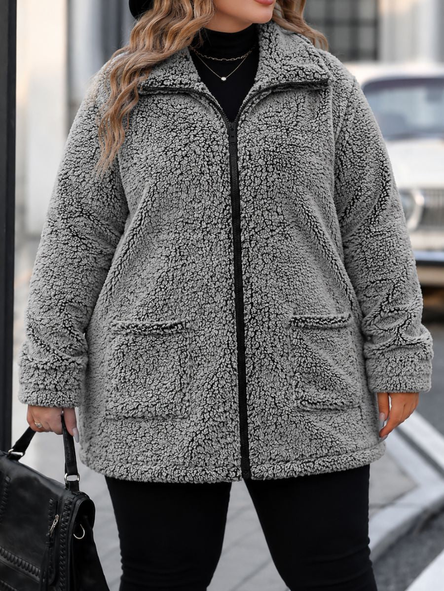 CAMPERA LARGA AFELPADA PLUS SIZE Campera Plus Size 06 ZAPRINI 