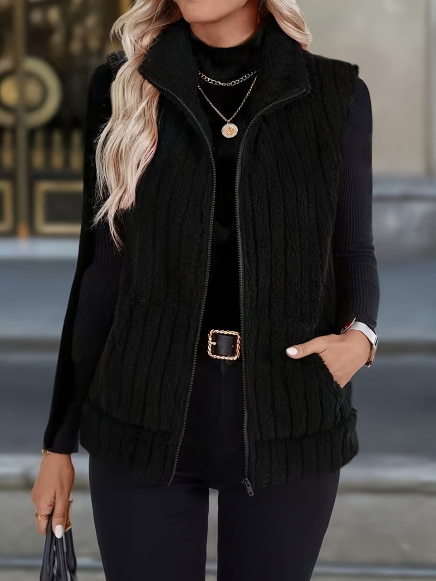 CAMPERA SIN MANGAS AFELPADA Campera 12 ZAPRINI Negro S 