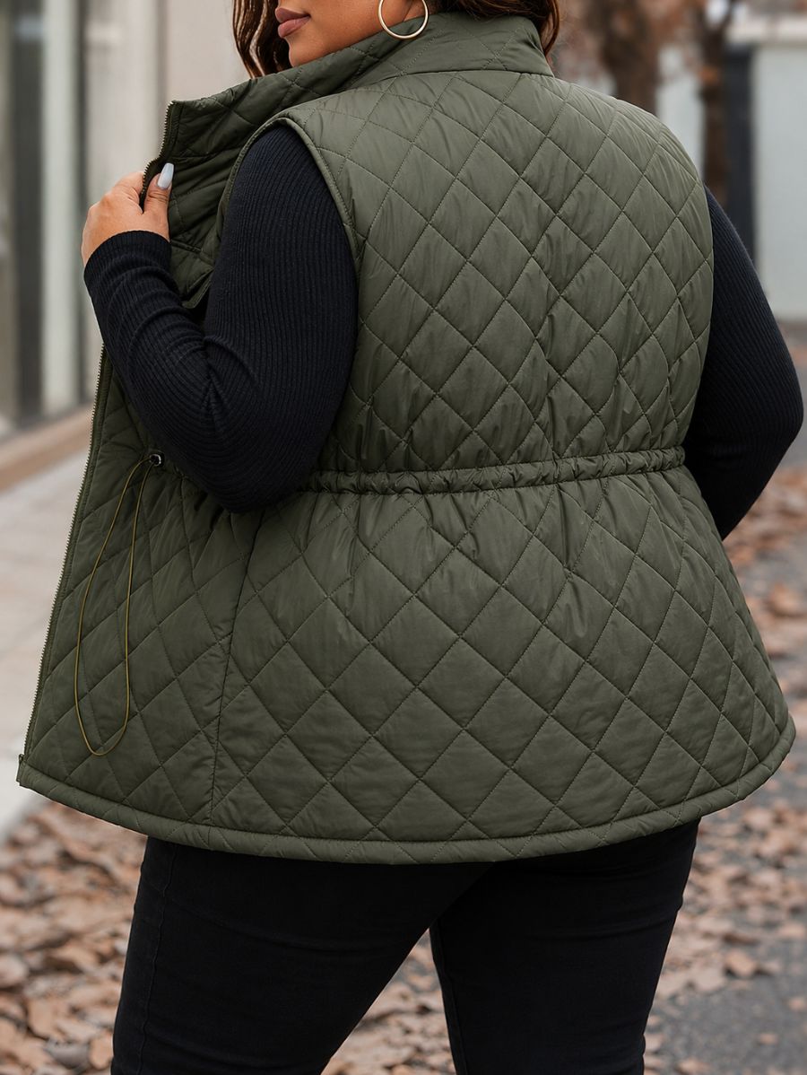 CAMPERA SIN MANGAS CON AJUSTE EN CINTURA PLUS SIZE Campera Plus Size 07 ZAPRINI 