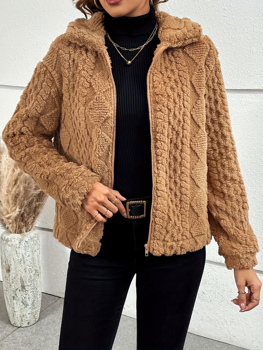CAMPERA UNICOLOR CON TEXTURA AFELPADA Campera 35 ZAPRINI S 