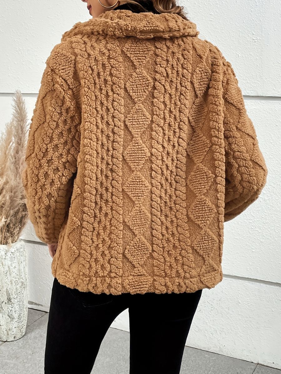 CAMPERA UNICOLOR CON TEXTURA AFELPADA Campera 35 ZAPRINI 