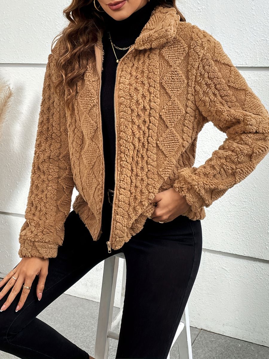 CAMPERA UNICOLOR CON TEXTURA AFELPADA Campera 35 ZAPRINI 