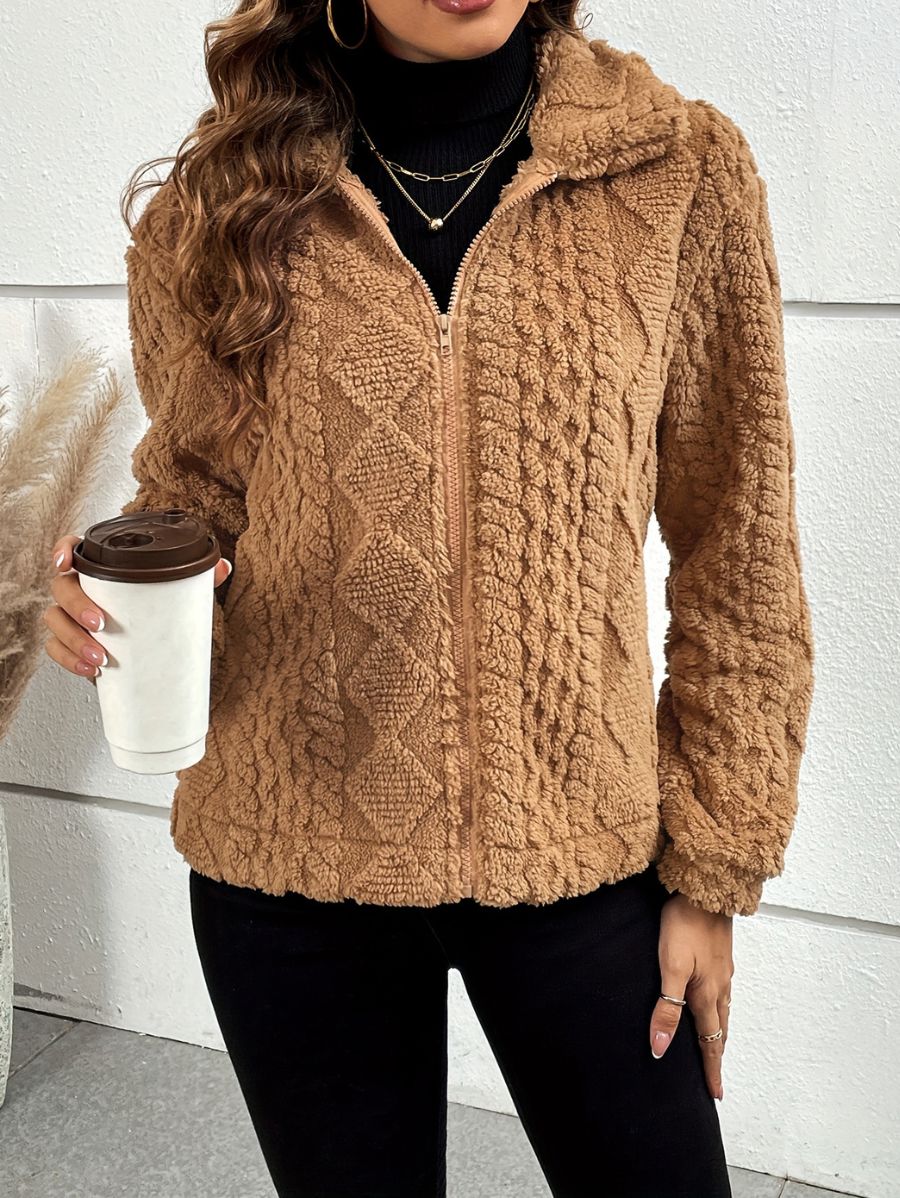 CAMPERA UNICOLOR CON TEXTURA AFELPADA Campera 35 ZAPRINI 