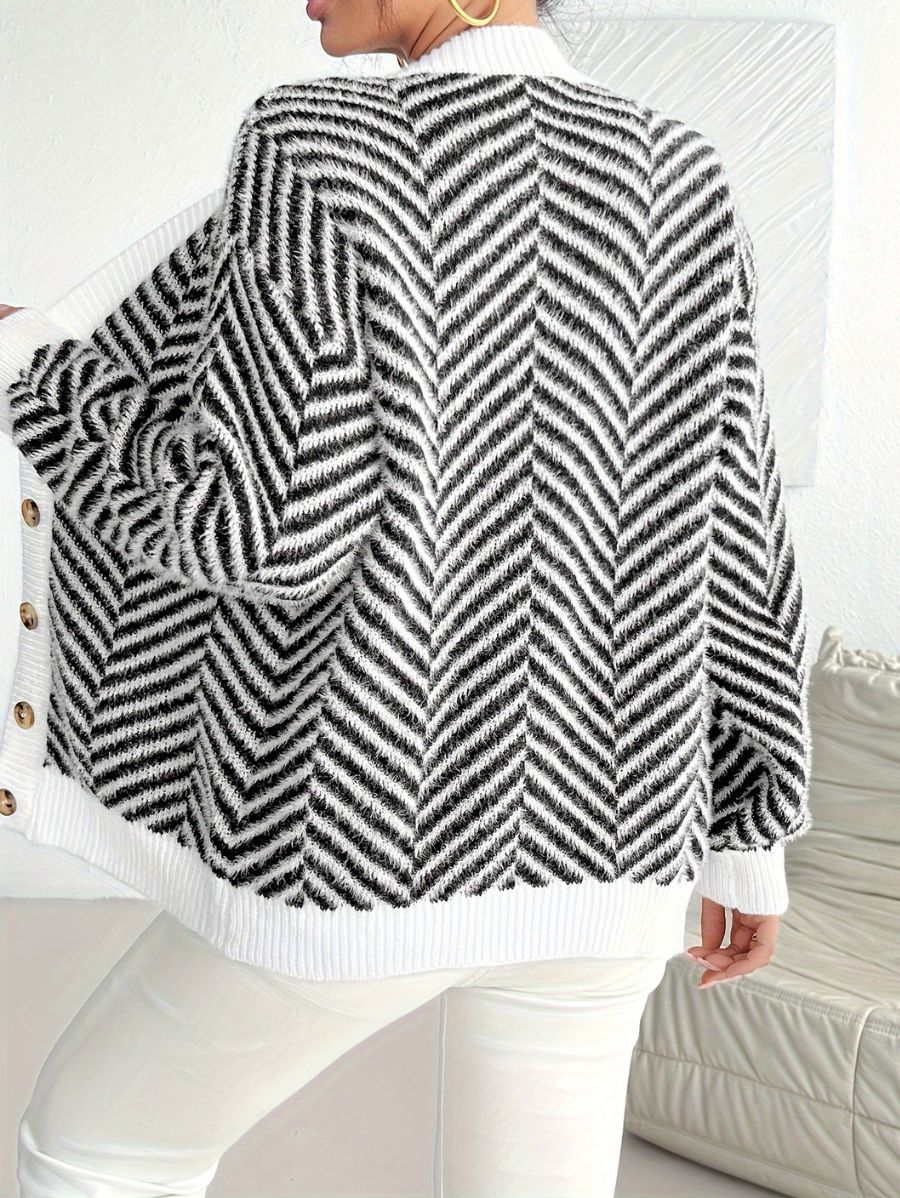 CÁRDIGAN A RAYAS CON BOTONES Cardigan 01 ZAPRINI S 