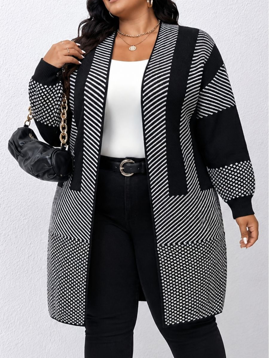 CÁRDIGAN A RAYAS PLUS SIZE Cardigan Plus Size 03 ZAPRINI 