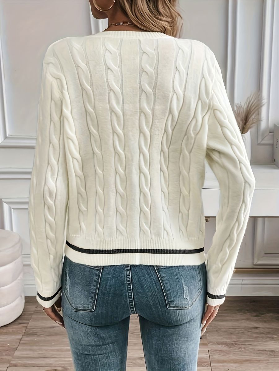 CÁRDIGAN CON BOTONES DORADOS Y CUELLO REDONDO Cardigan 03 ZAPRINI 