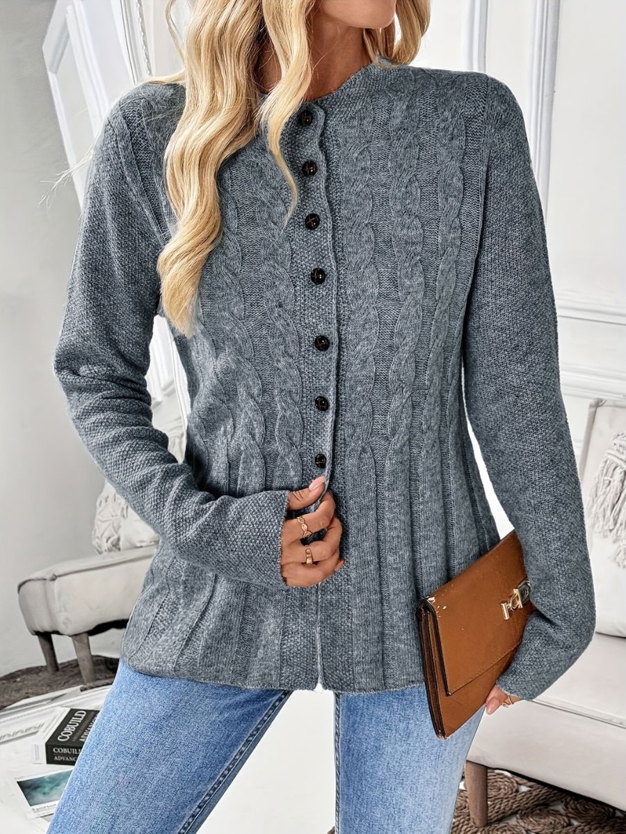 CÁRDIGAN CON BOTONES MANGA LARGA Cardigan 08 ZAPRINI Gris S 