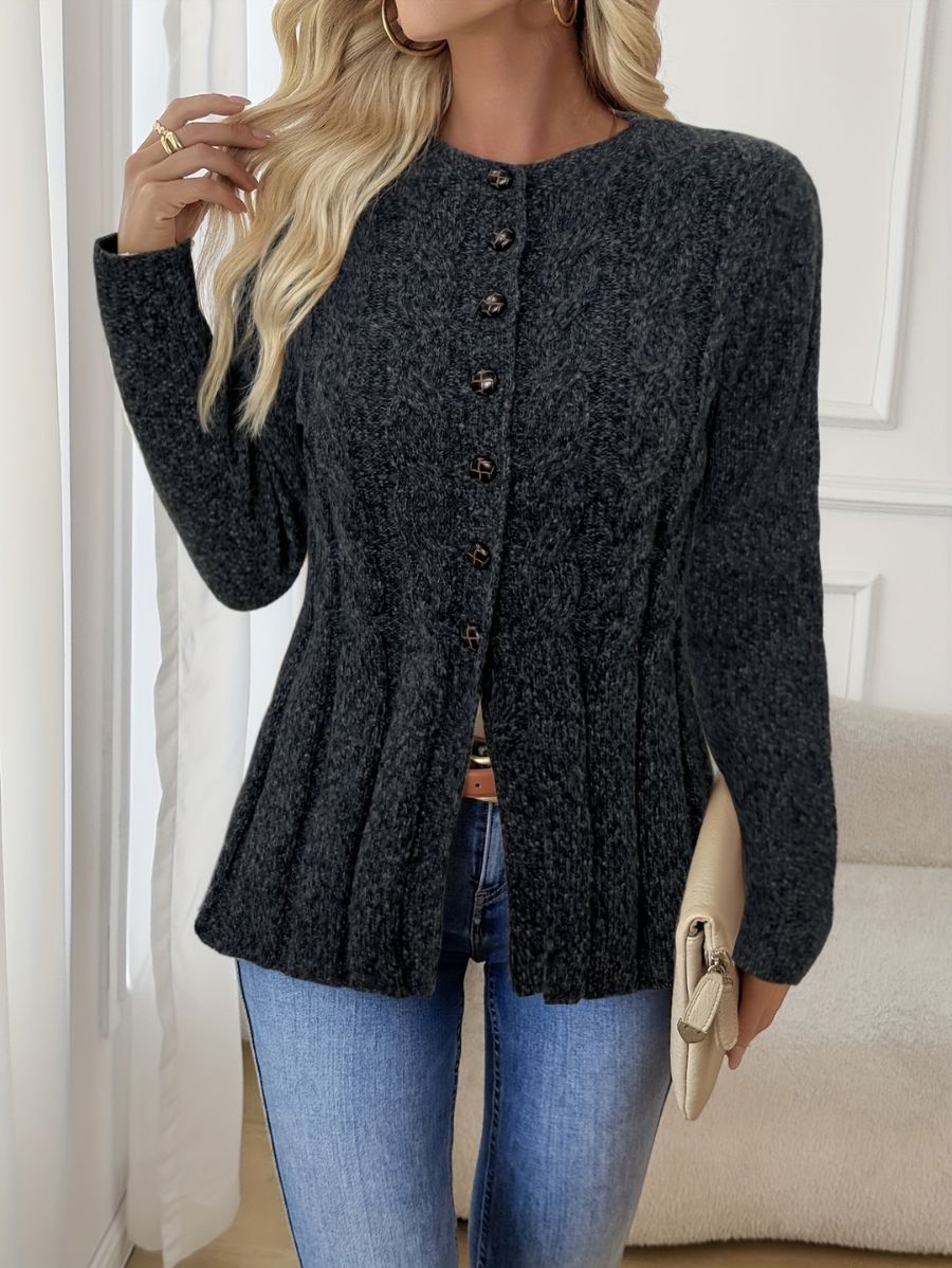 CÁRDIGAN CON BOTONES MANGA LARGA Cardigan 08 ZAPRINI Negro S 