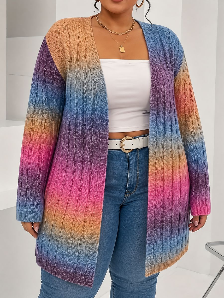 CÁRDIGAN CON DEGRADADO PLUS SIZE Cardigan Plus Size 04 ZAPRINI 