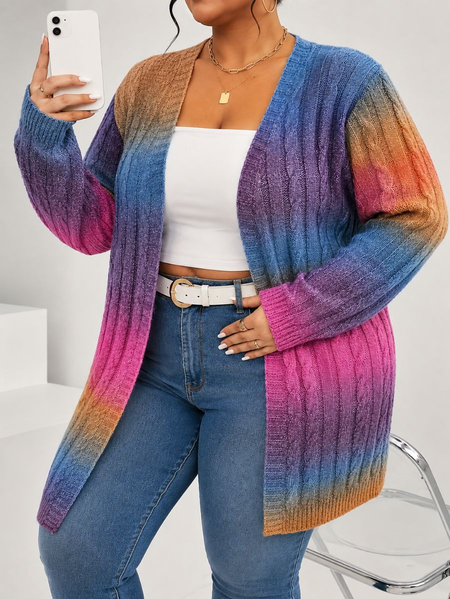 CÁRDIGAN CON DEGRADADO PLUS SIZE Cardigan Plus Size 04 ZAPRINI 