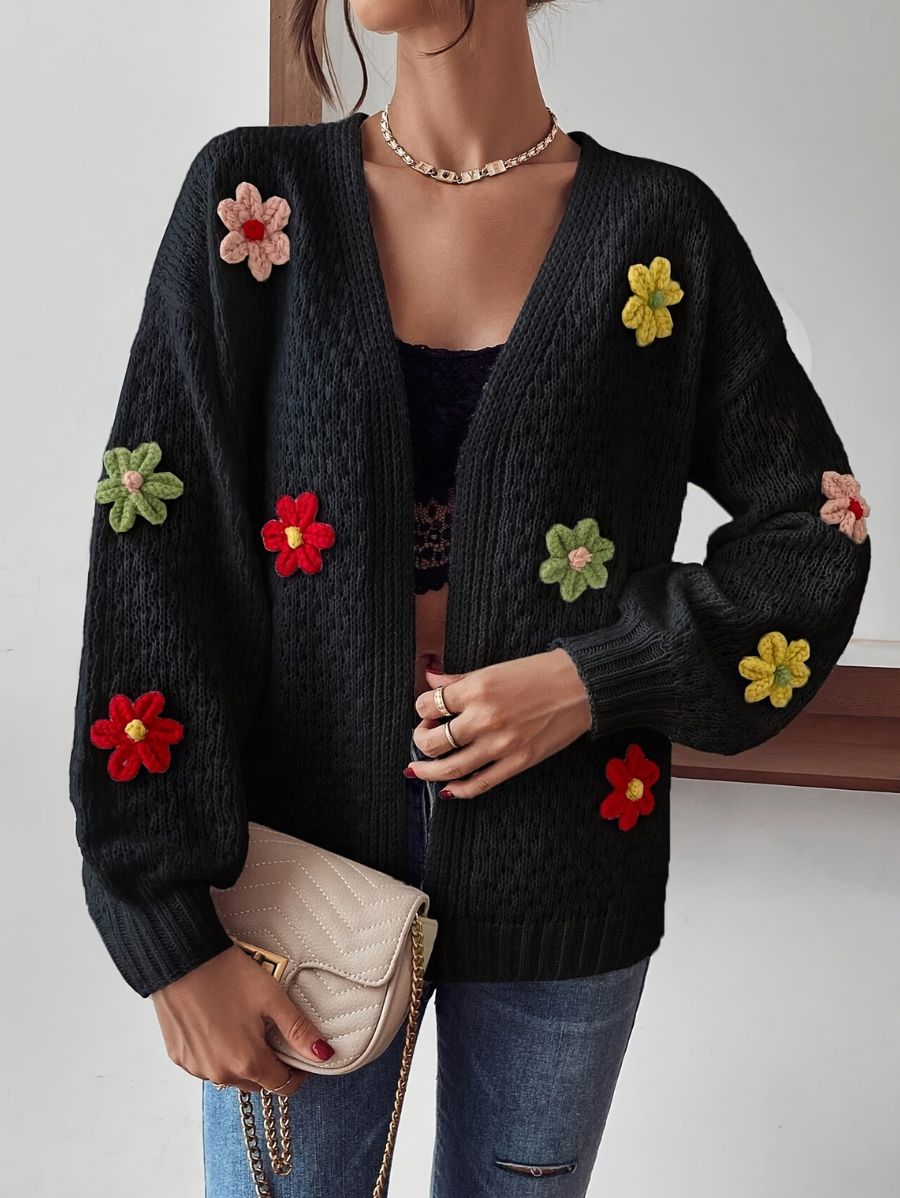 CÁRDIGAN CON FLORES Cardigan 18 ZAPRINI S 