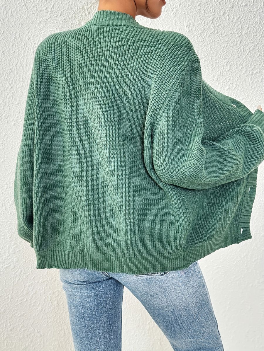 CÁRDIGAN HOLGADO CON BOTONES Cardigan 23 ZAPRINI Verde S 