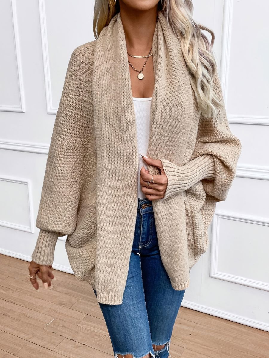 CÁRDIGAN HOLGADO UNICOLOR Cardigan 05 ZAPRINI Beige S 