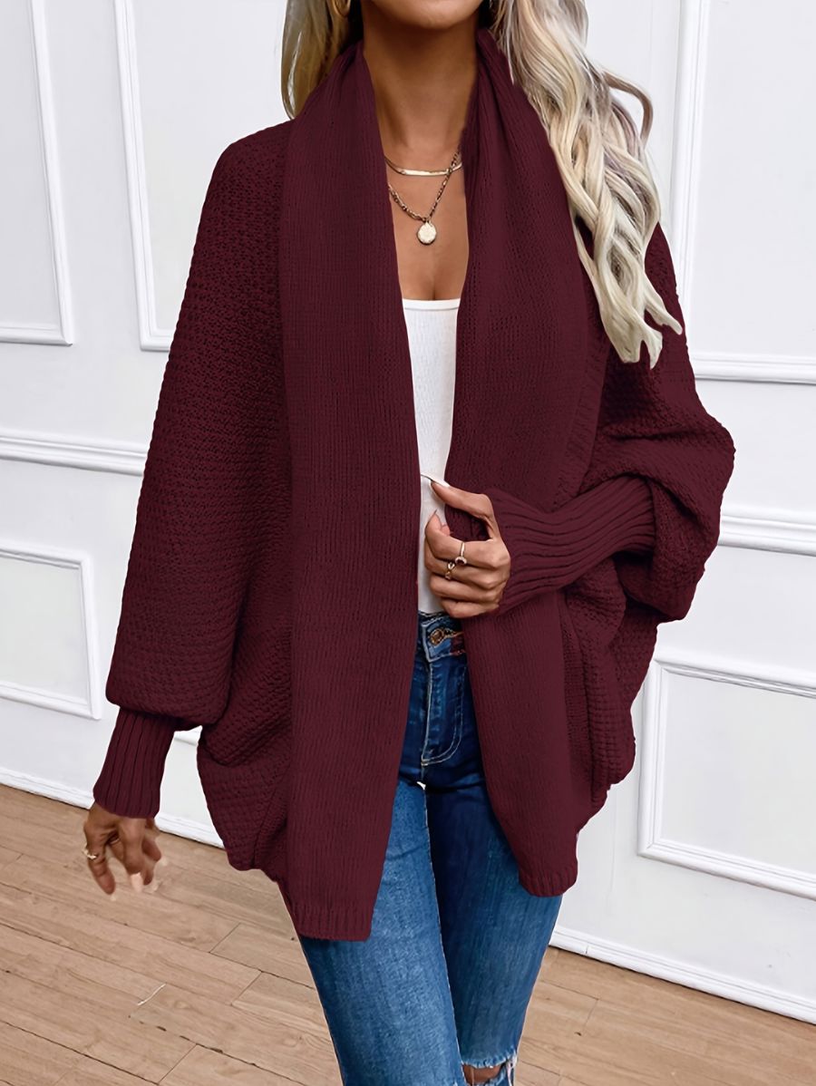 CÁRDIGAN HOLGADO UNICOLOR Cardigan 05 ZAPRINI Bordo S 