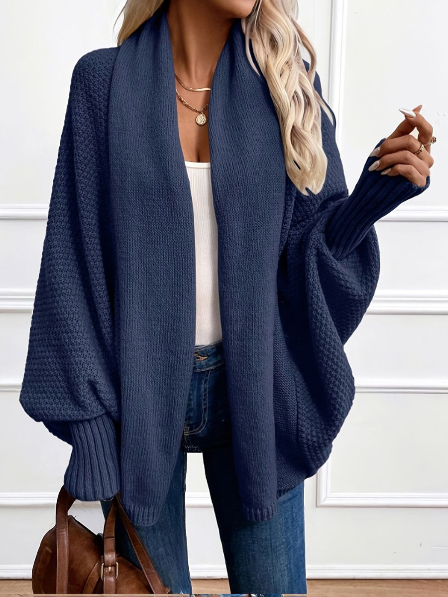 CÁRDIGAN HOLGADO UNICOLOR Cardigan 05 ZAPRINI Azul S 