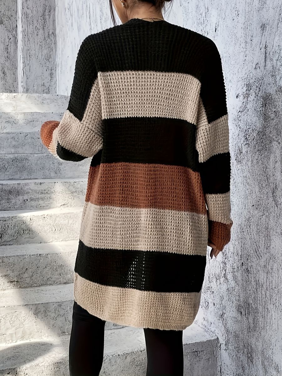 CÁRDIGAN LARGO CON COLORES CONTRASTANTES Cardigan 11 ZAPRINI 