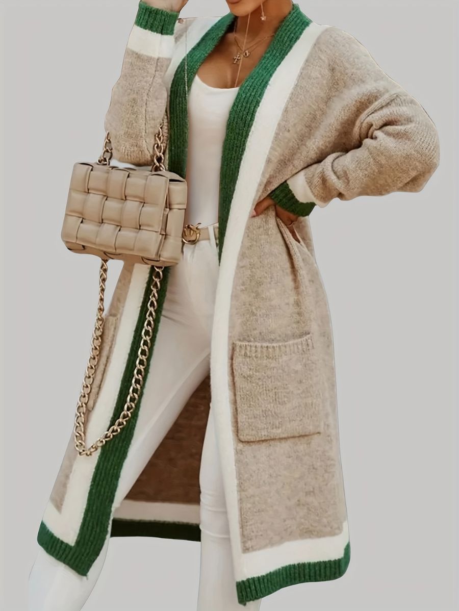 CÁRDIGAN LARGO HOLGADO Cardigan 14 ZAPRINI Beige S 