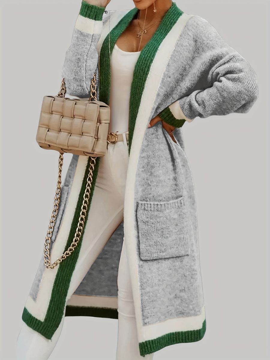 CÁRDIGAN LARGO HOLGADO Cardigan 14 ZAPRINI Gris S 
