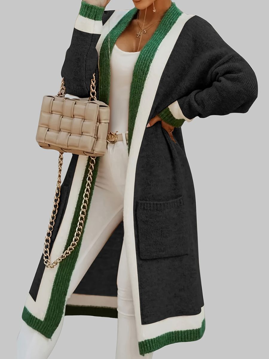 CÁRDIGAN LARGO HOLGADO Cardigan 14 ZAPRINI Negro S 
