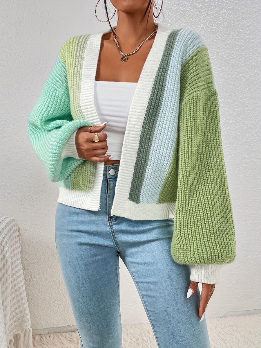 CÁRDIGAN SIN BOTONES CON BLOQUES DE COLOR Cardigan 09 ZAPRINI S 