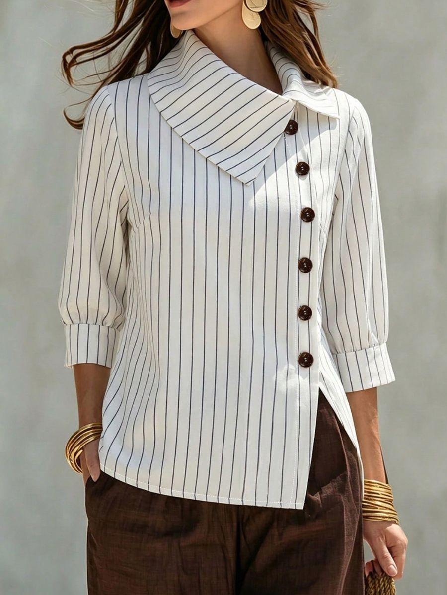 Camisa A Rayas Manga Tres Cuartos Camisa 08 ZAPRINI S 