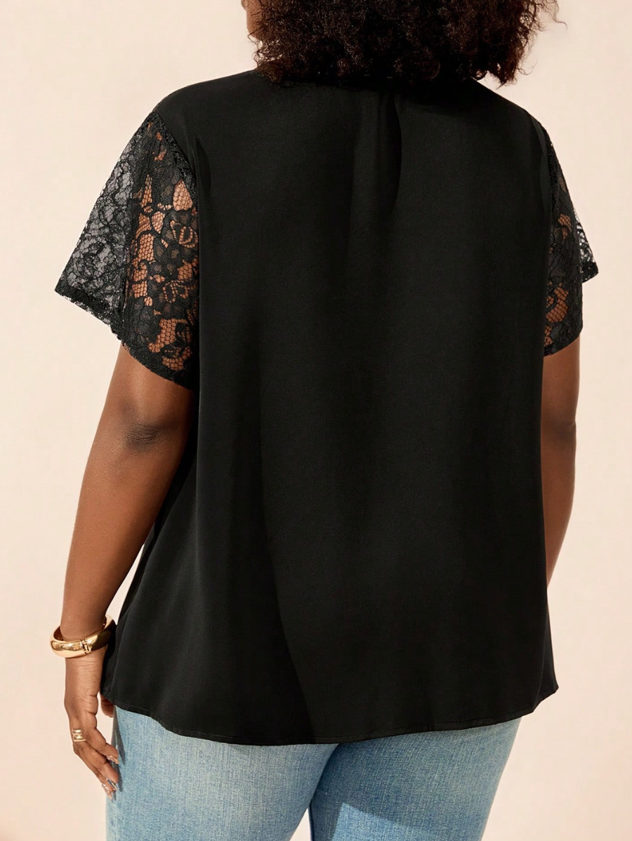 Camisa Con Encaje Plus Size