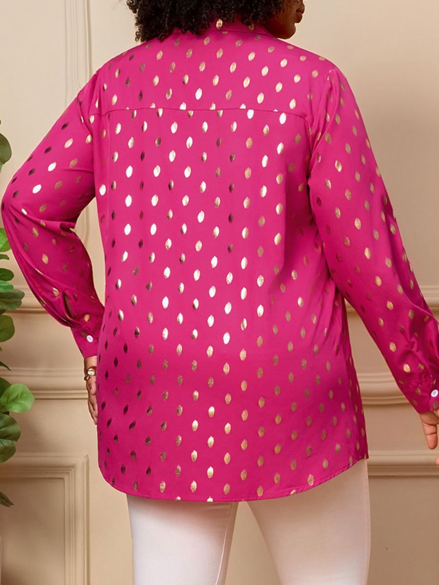 Camisa Con Estampado Dorado Plus Size Camisa Plus Size 07 ZAPRINI 0XL 