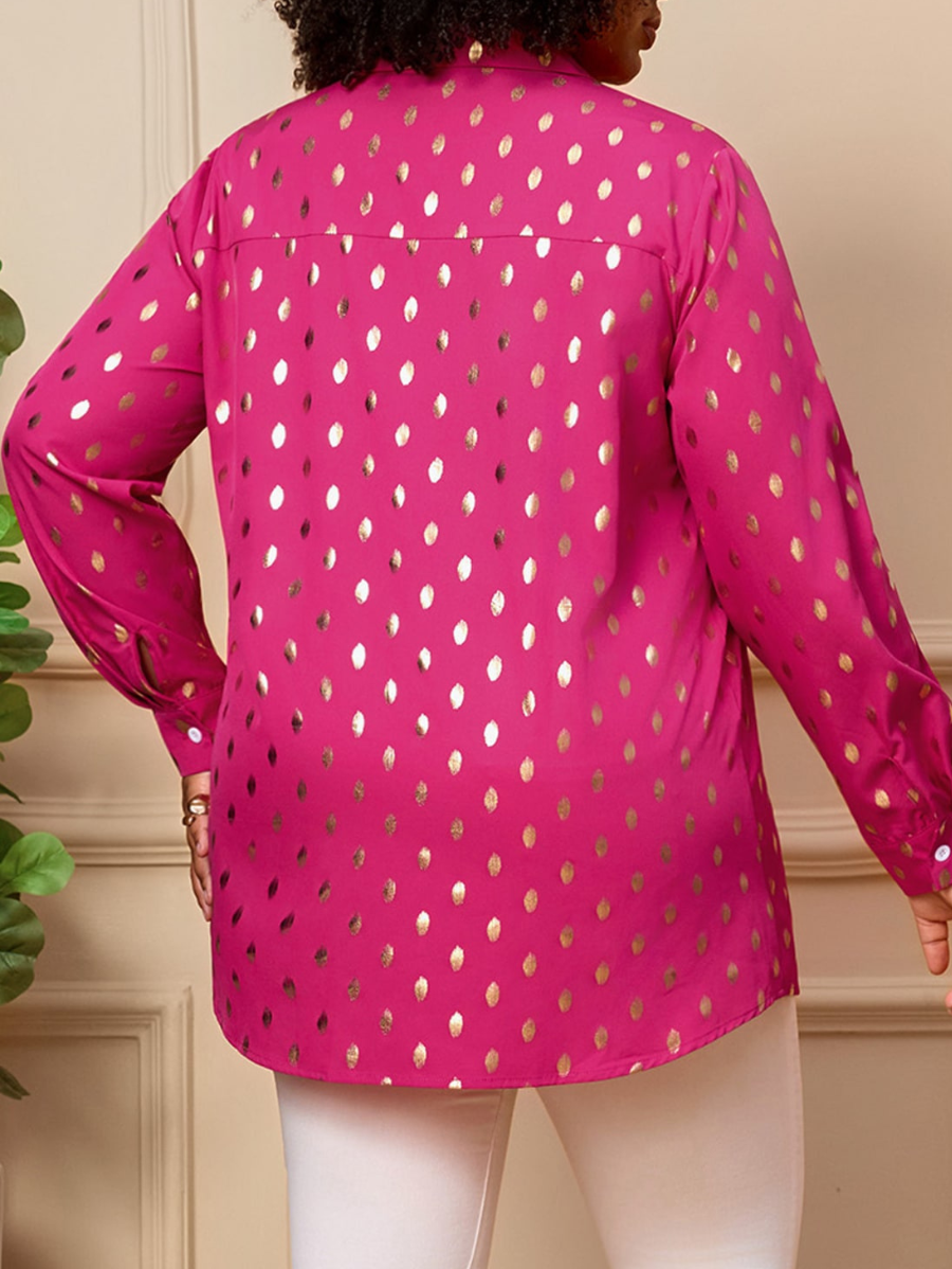 Camisa Con Estampado Dorado Plus Size