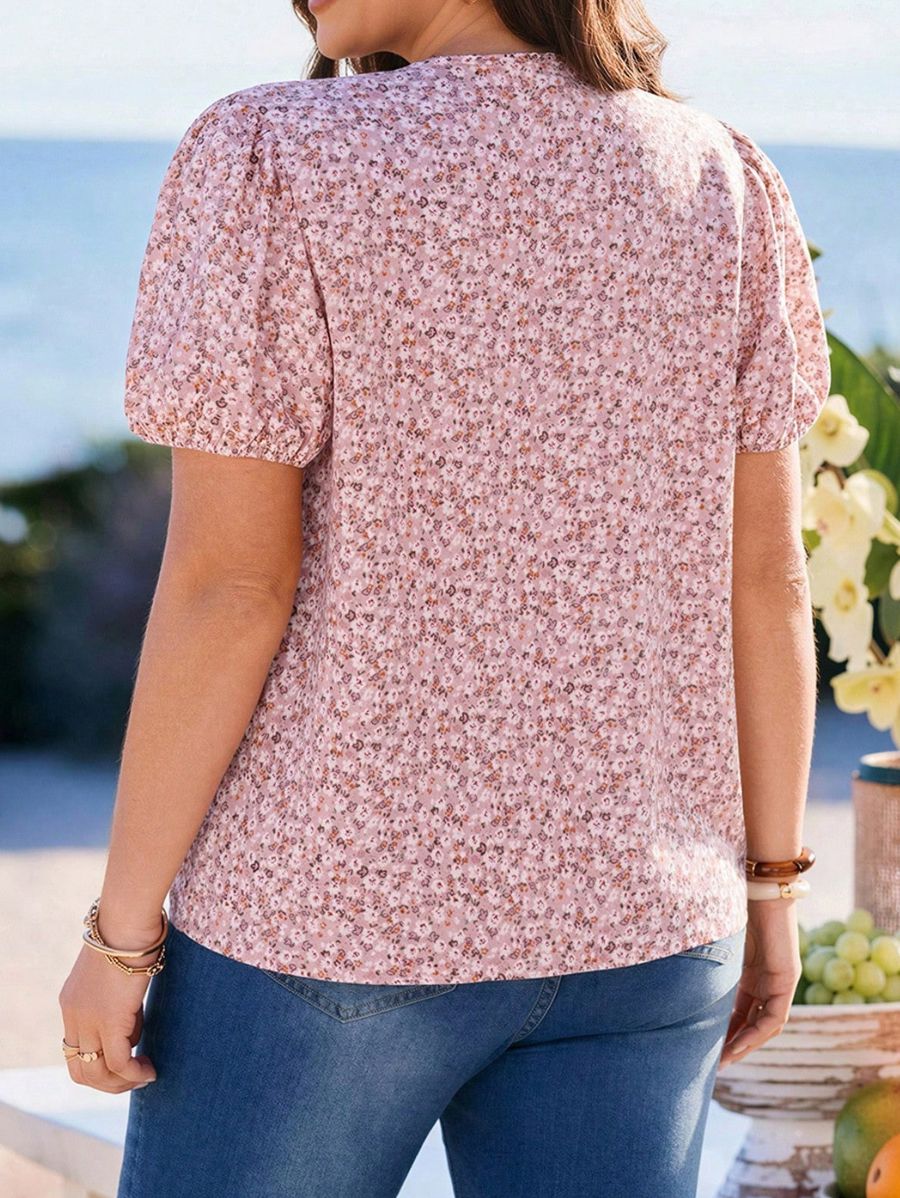 Camisa Con Estampado Floral Plus Size Camisa Plus Size 03 ZAPRINI 0XL 