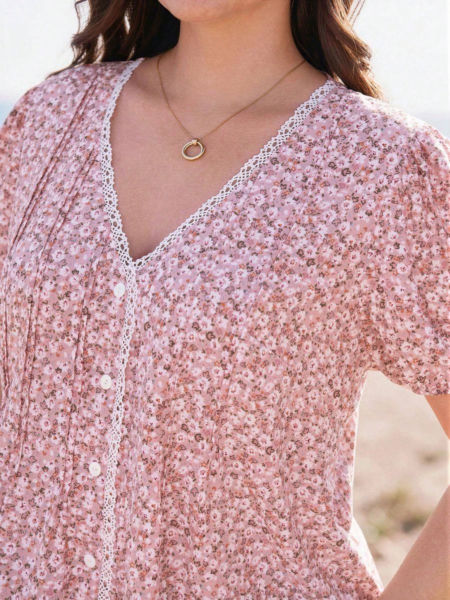 Camisa Con Estampado Floral Plus Size Camisa Plus Size 03 ZAPRINI 