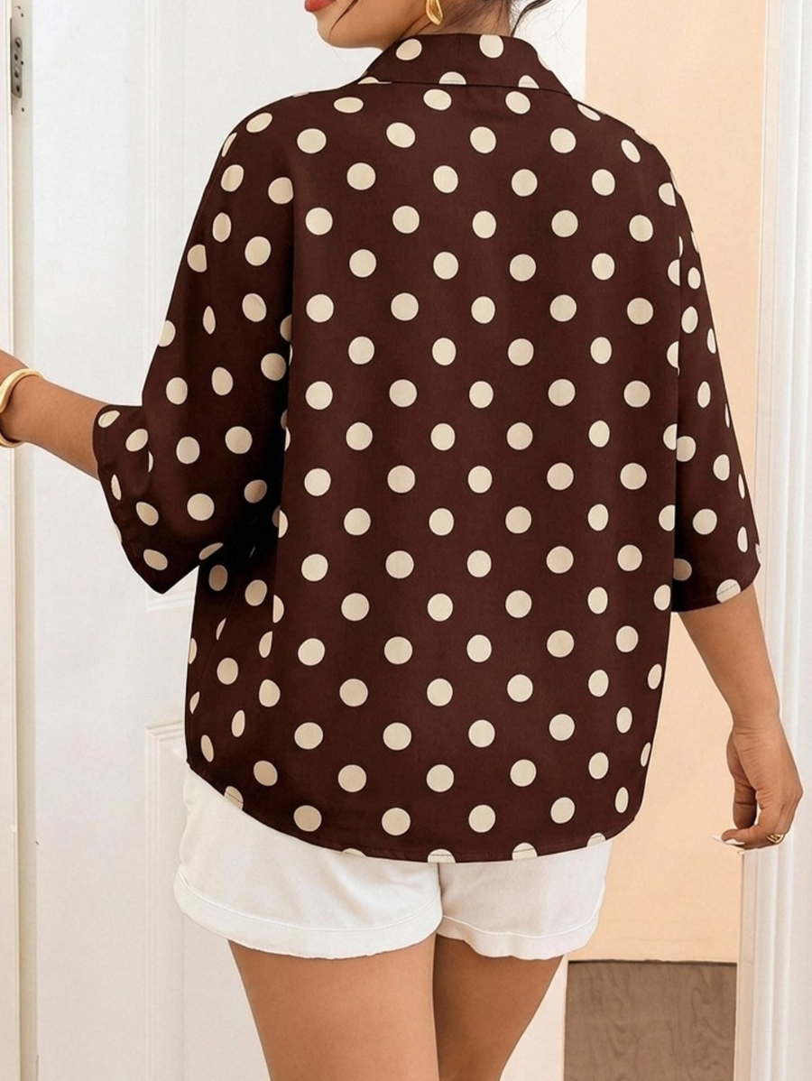 Camisa De Lunares Plus Size