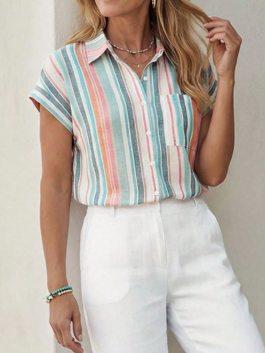 Camisa Manga Corta Con Estampado Floral Camisa 05 ZAPRINI 