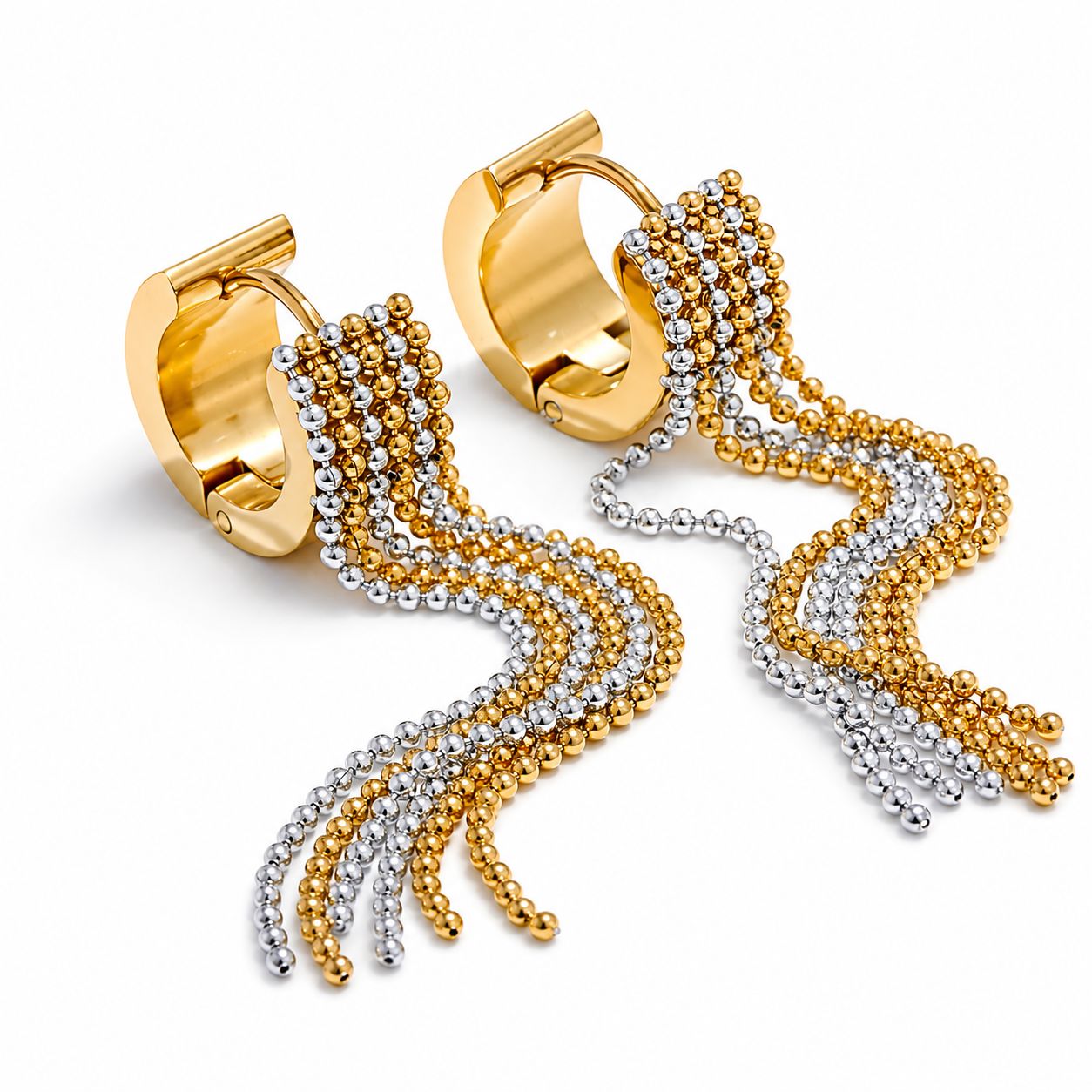 Caravana Con Borlas Enchapado En Oro 18K Caravana 04 ZAPRINI Oro y Plata 