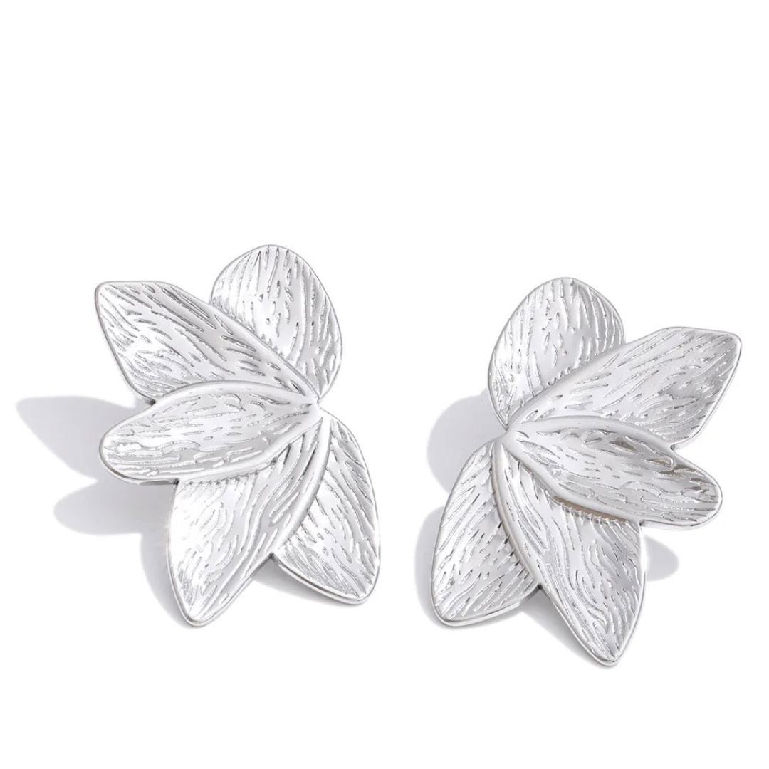 Caravana Con Diseño Floral Enchapado En Oro 18K Caravana 05 ZAPRINI Plata 