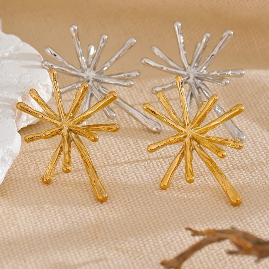 Caravana Con Forma De Destello Enchapado En Oro 18K