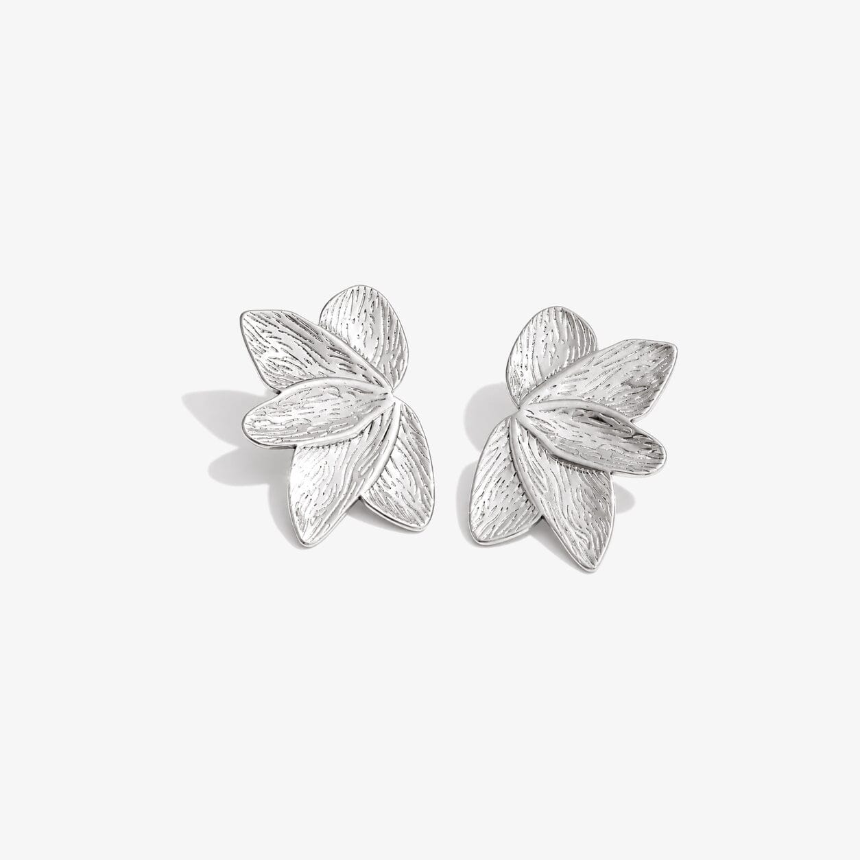 Caravana En Forma De Flor Con Textura Enchapado En Oro 18K Caravana 13 ZAPRINI Plata 