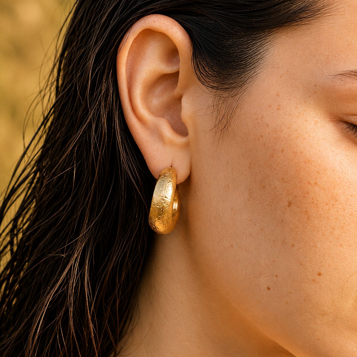 Caravana En Forma De Luna Enchapado En Oro 18K Caravana 16 ZAPRINI Oro 