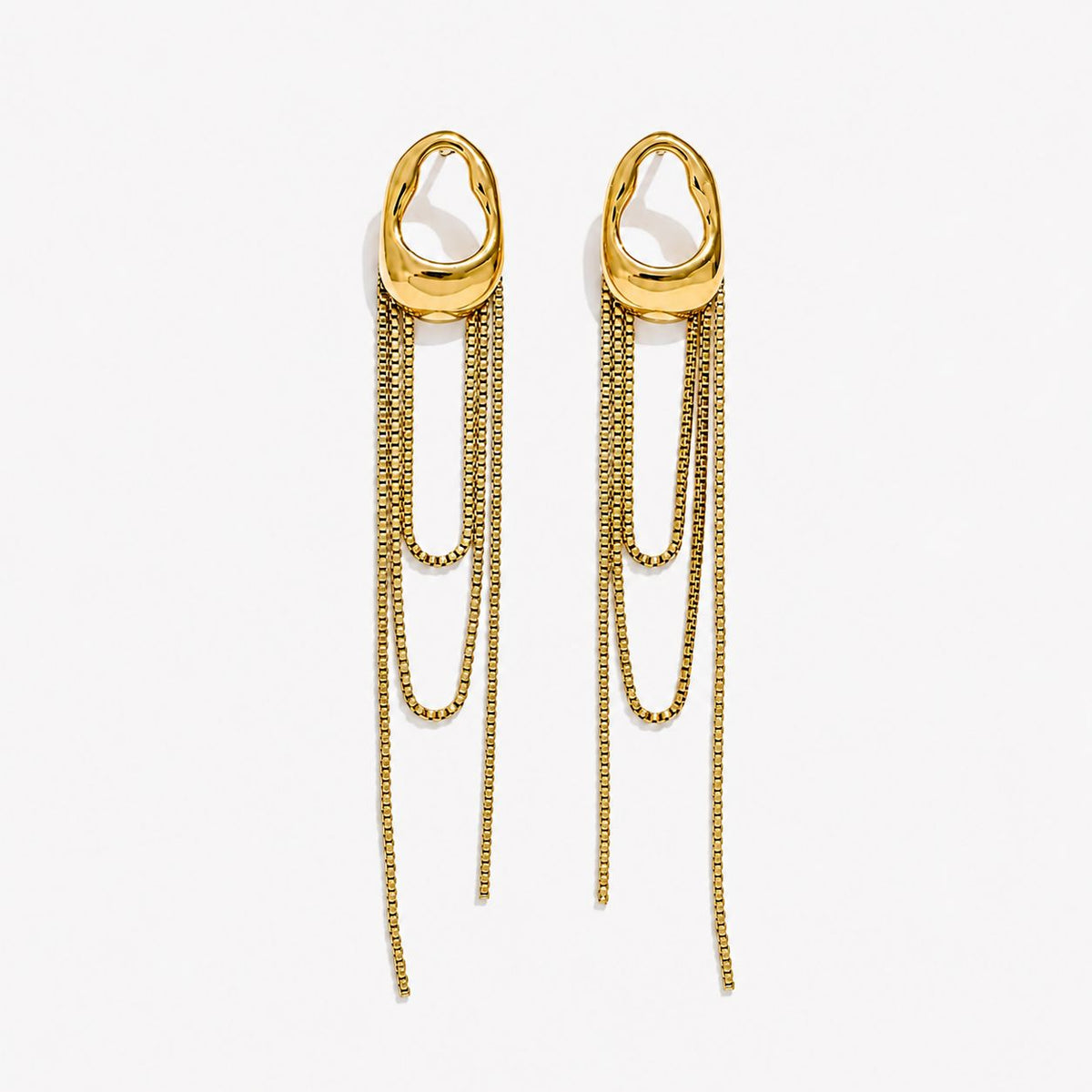 Caravana Con Cadena Colgante Enchapado En Oro 18K Caravana 02 ZAPRINI 