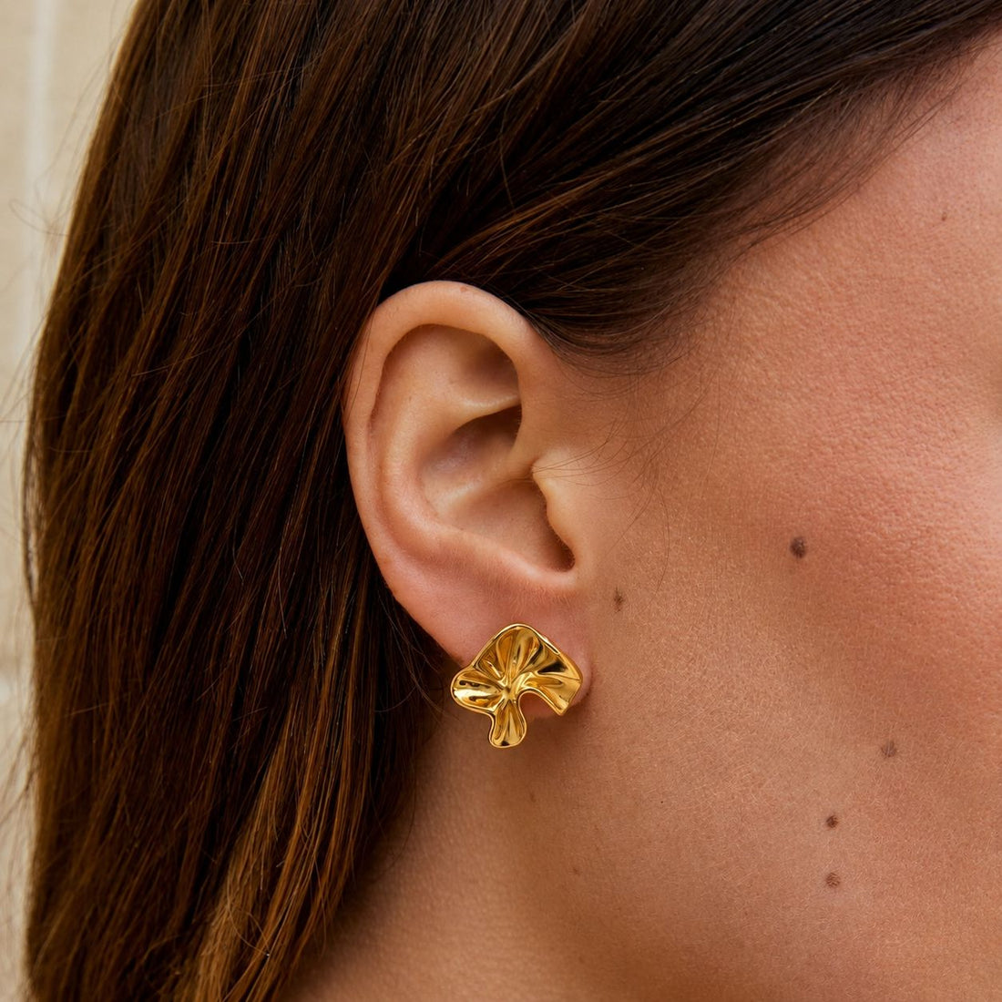 Caravana Con Forma Irregular Enchapado En Oro 18K Caravana 10 ZAPRINI Oro 