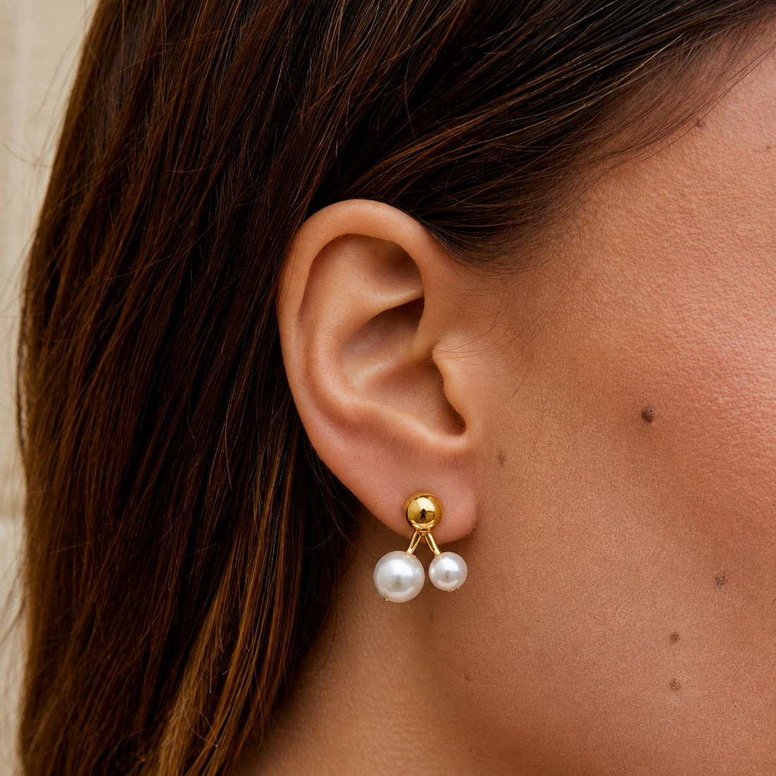 Caravana Con Perlas En Forma De Cereza Enchapado En Oro 18K Caravana 12 ZAPRINI Oro 