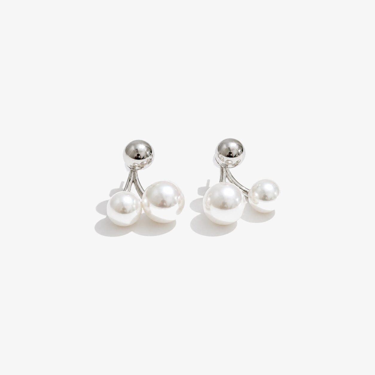 Caravana Con Perlas En Forma De Cereza Enchapado En Oro 18K Caravana 12 ZAPRINI Plata 
